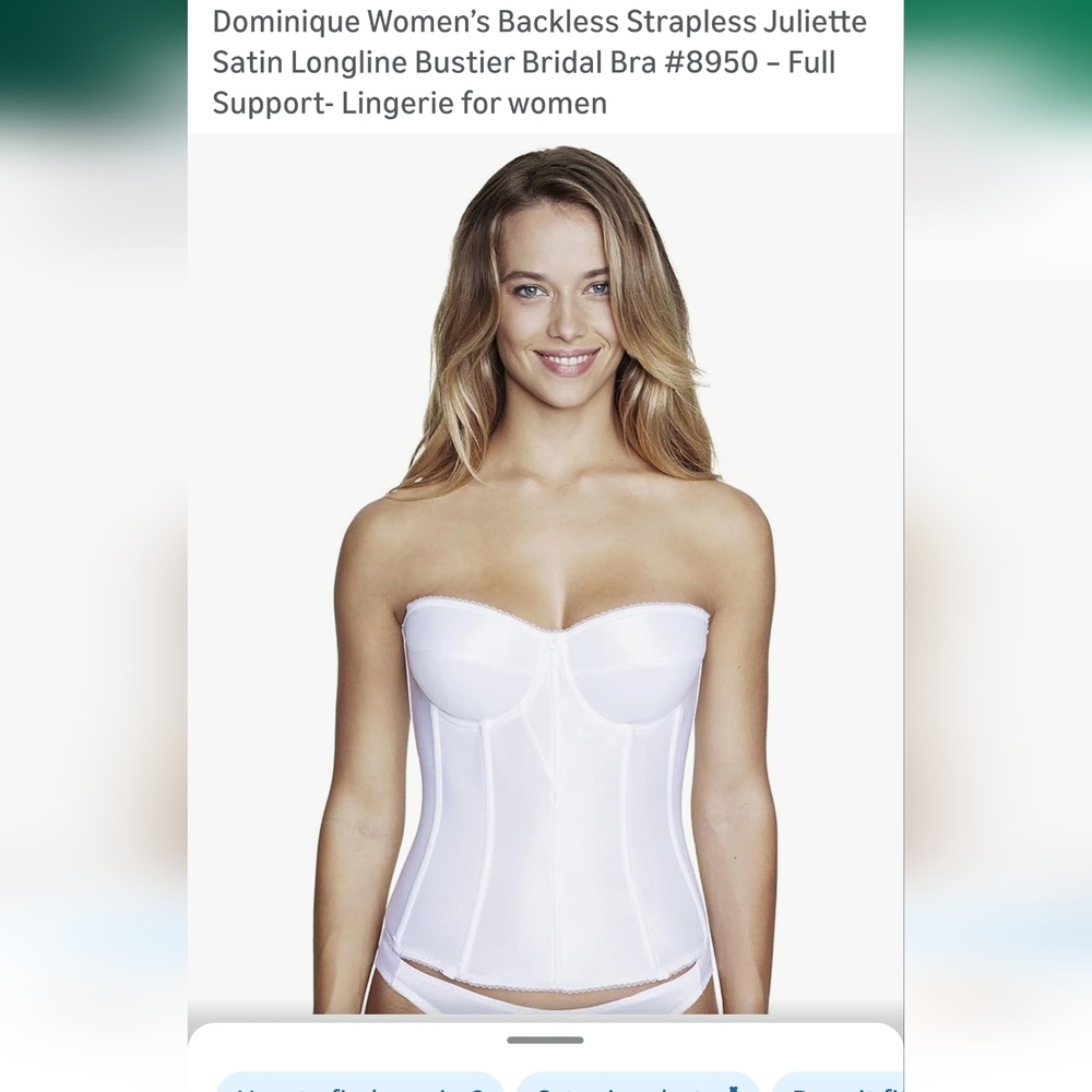 Dominique Satin White Strapless Bustier